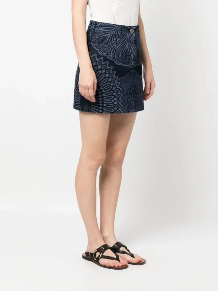 Φούστα Alberta Ferretti ζακάρ μπλε