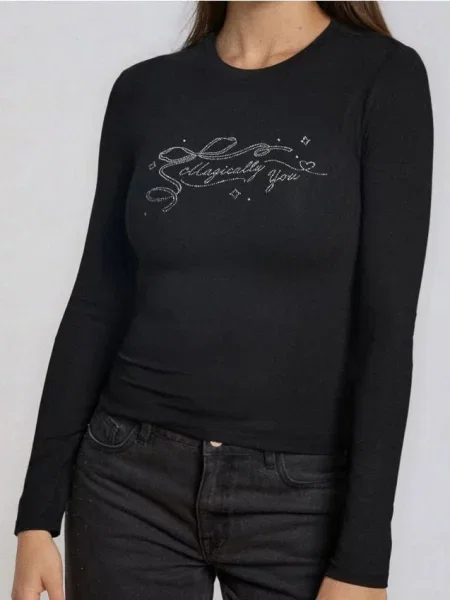 Різдвяна футболка з котом чорний