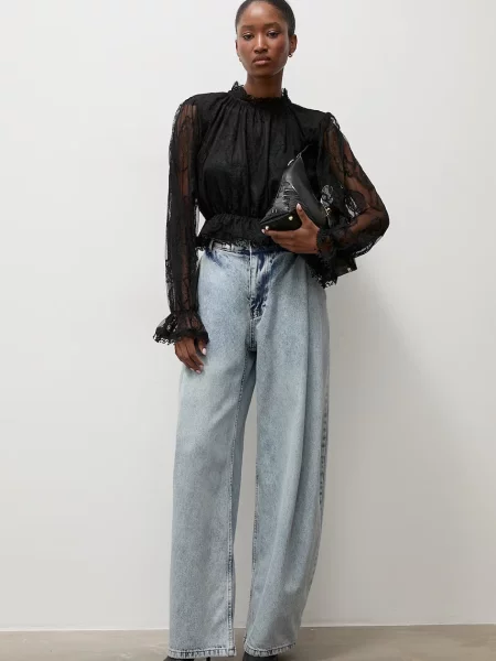 Answear.LAB rifle wide leg dámske modrá