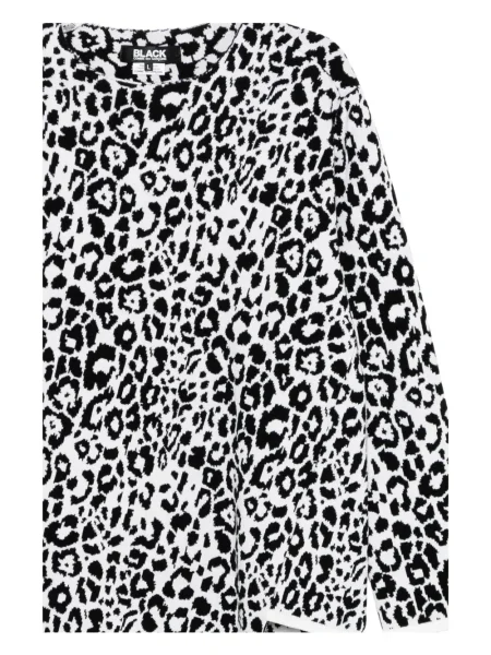 Hanorac Black Comme Des Garçons cu imagine cu imprimeu animal print alb