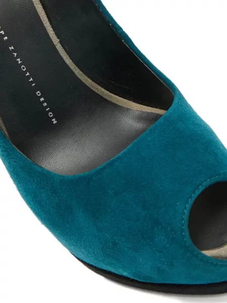 Pantofi cu toc Giuseppe Zanotti din piele de căprioară cu platformă albastru