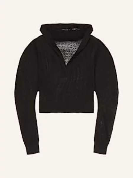 Alaïa Bluza Z Kapturem schwarz czarna