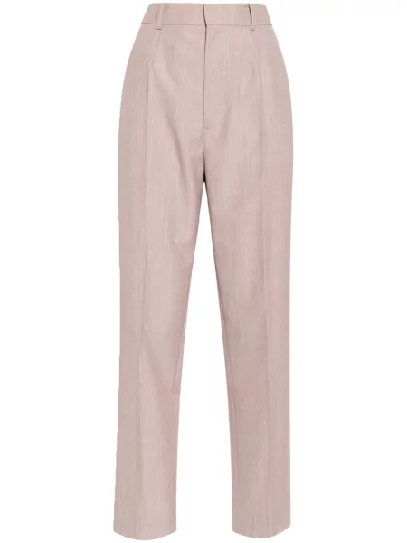 Pantaloni Victoria Beckham de lână roz