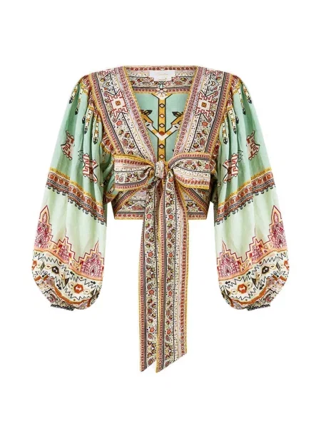 Top Camilla cu legături verde