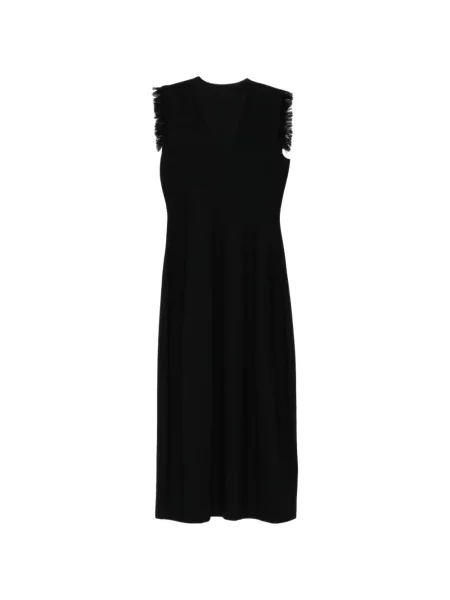 Rochie midi Less cu franjuri negru