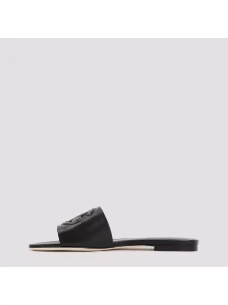 Lniane sandały Dolce&gabbana czarne