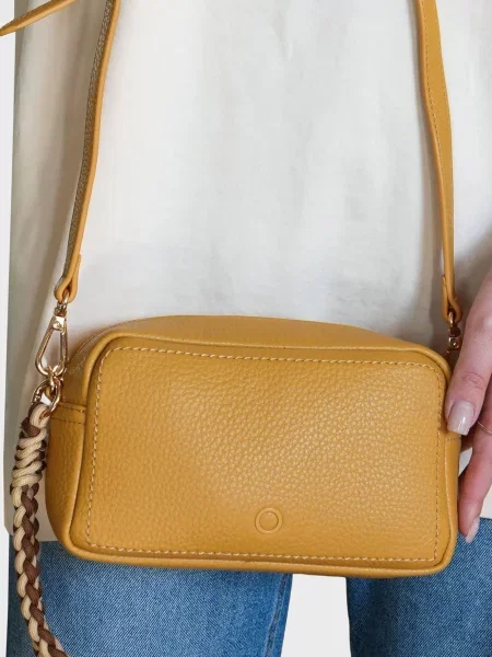 Шкіряна сумка O Bag жовта
