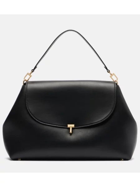 Geanta de piele Toteme din piele negru