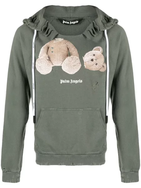 Bluza Palm Angels z dziurami zielona