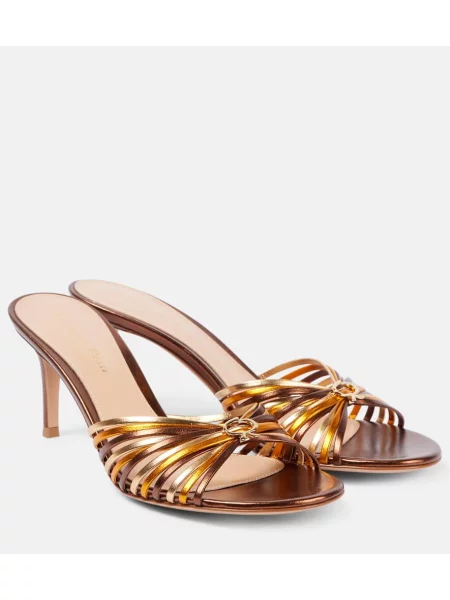 Papuci tip mules Gianvito Rossi din piele maro