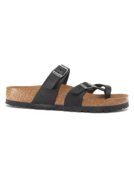 Birkenstock Mayari Oiled Leather Regular Fit Kobiety Sandały Birkenstock Size: czarny
