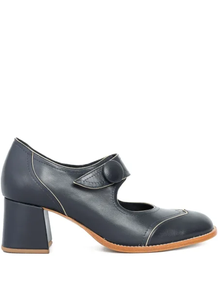 Кожени полуотворени обувки Sarah Chofakian синьо