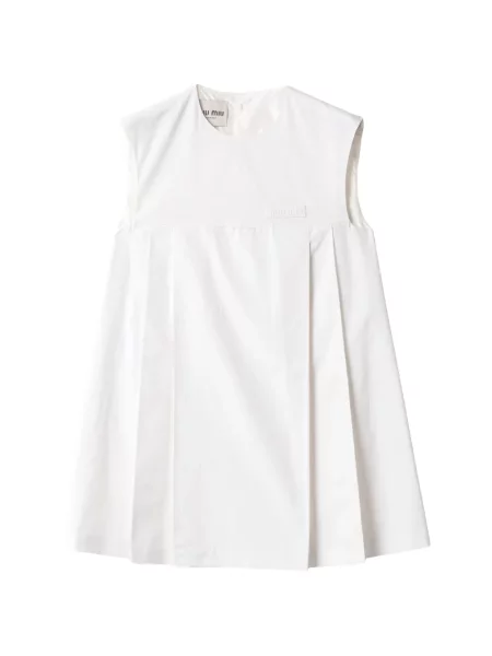 Mała sukienka mini Miu Miu dzwony garniturowa biała