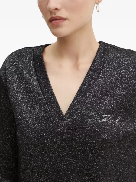 Hanorac Karl Lagerfeld cu broderie negru