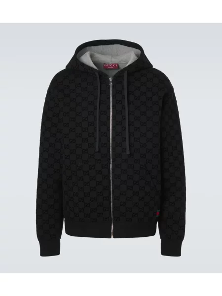 Hanorac cu glugă Gucci din jerseu negru