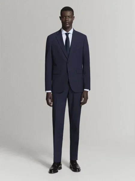 Marynarka garniturowa Milan slim fit ciemnogranatowy Mężczyzna 52 MANGO MAN