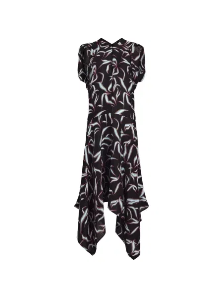 Rochie midi Proenza Schouler asimetrică negru