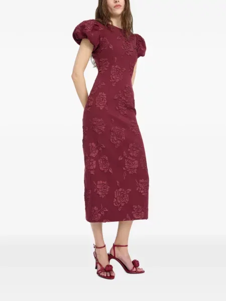 Rochie midi Rotate Birger Christensen din jacard roșu