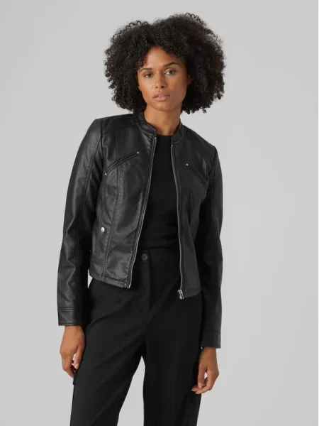 Vero Moda Яке от имитация на кожа Favodona черен