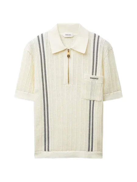 Tricou polo Versace tricotate cu autograf