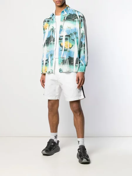 Cămașă Doublet cu imagine cu imprimeu tropical albastru