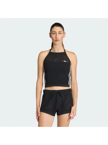 Dzianinowy top Adidas czarny