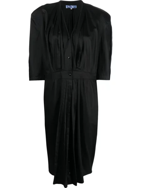 Plisované oblekové šaty Thierry Mugler Pre-owned černé