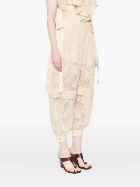 Pantaloni Zimmermann cu model floral din dantelă