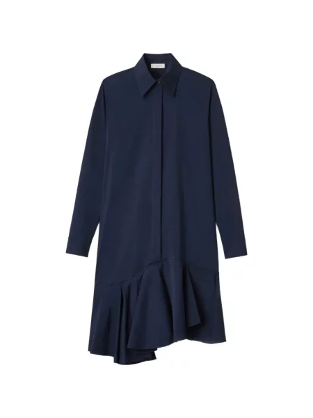 Sukienka koszulowa Lafayette 148 asymetryczna do kolan garniturowa niebieska