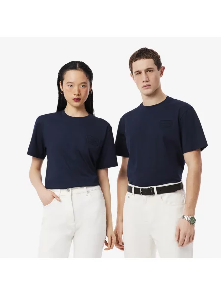 Lacoste Dżersejowy T-Shirt Z Tłoczonym Logo szary