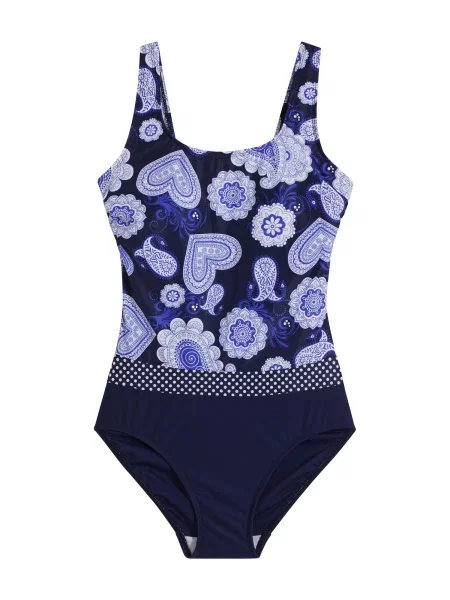 Bonprix Costum de baie modelator bleumarin / deschis albastru