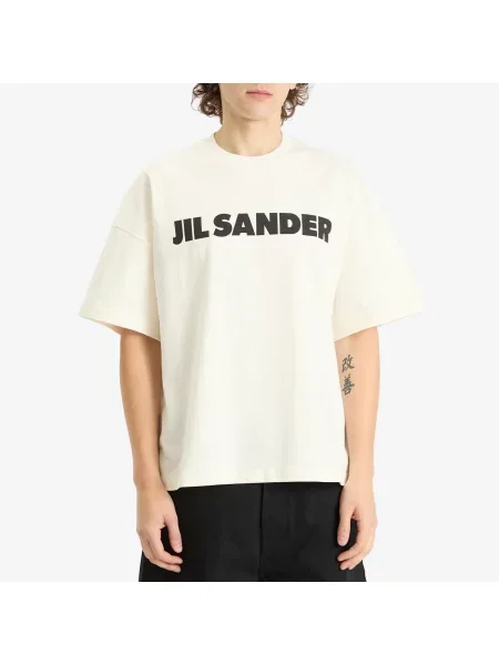 Koszulka Jil Sander z logo biała