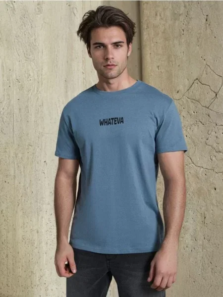 Sinsay koszulka z napisem szary