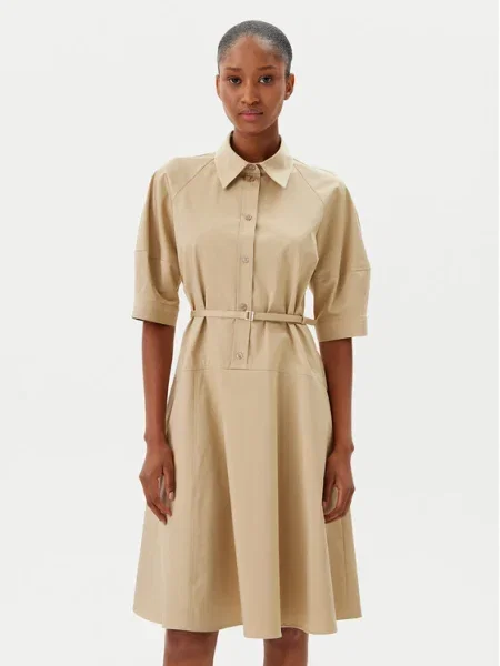BOSS Rochie tip cămașă bej