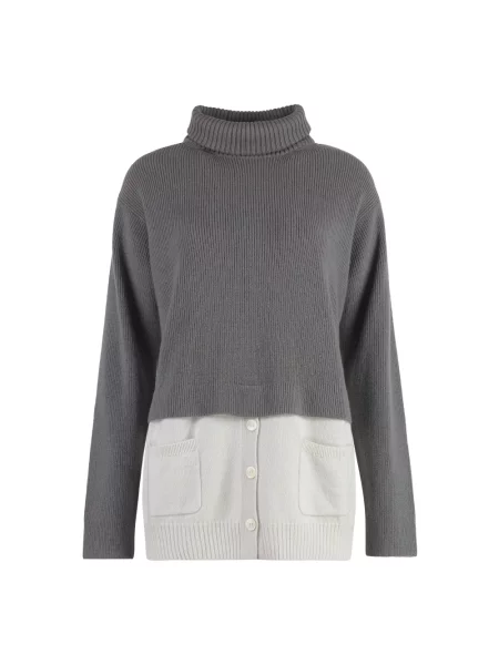 Sweter z golfem Malo szary
