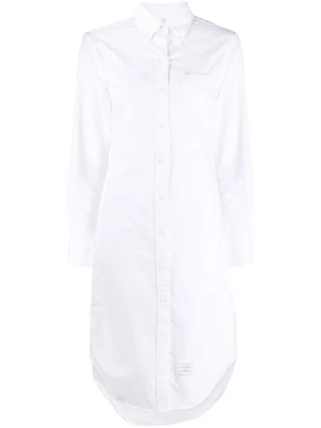 Rochie tip cămașă Thom Browne de costum alb