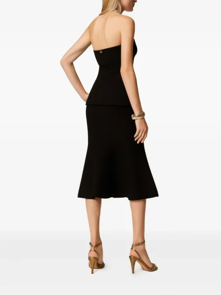 Fustă midi Twinset tricotate până la genunchi negru