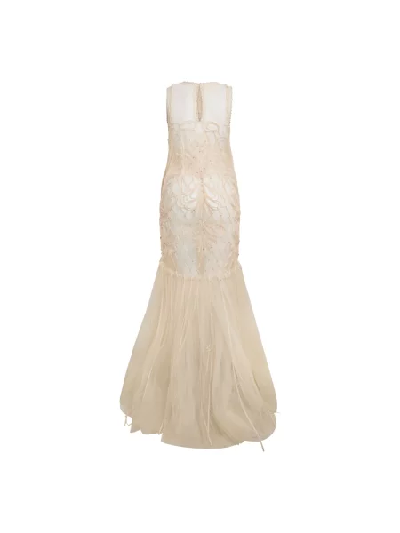 Długa sukienka maxi Alberta Ferretti beżowa