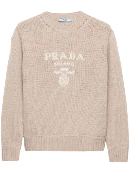 Pulover Prada cu decolteu rotund cu autograf