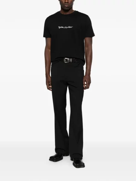 Tricou Off-white cu broderie alb