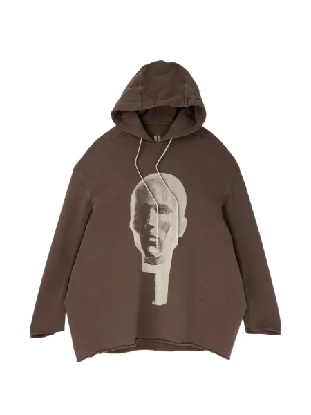 Hanorac cu glugă Rick Owens Drkshdw cu imagine maro