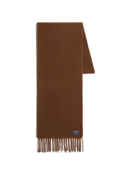 Fular Woolrich cu franjuri maro