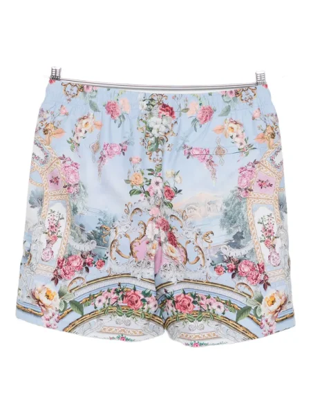 Pantaloni scurți Camilla cu model floral cu imagine albastru
