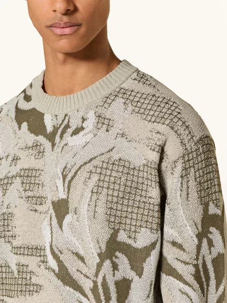 Boss Sweter Aflorado beige zielony