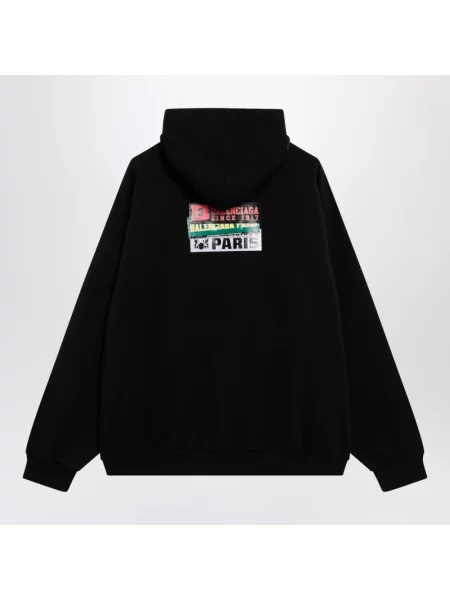 Bluza z kapturem Balenciaga z kapturem czarna