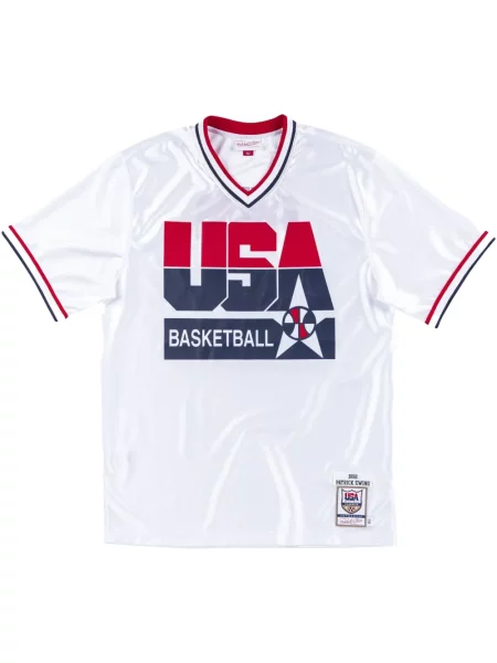 Cămașă Mitchell & Ness din jerseu alb