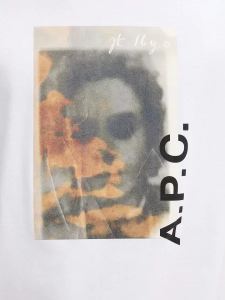 Футболка A.P.C. t-shirt jean portrait gots з принтом білий