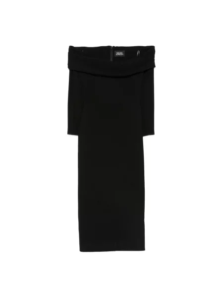 Sukienka Solace London z odkrytymi ramionami czarna