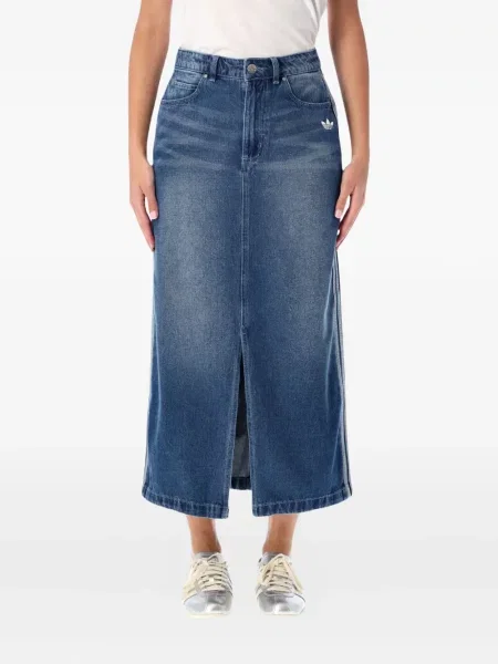 Pantaloni Adidas din fleece cu dungi albastru