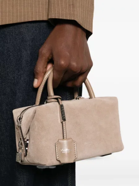 Geantă Max Mara din piele de căprioară